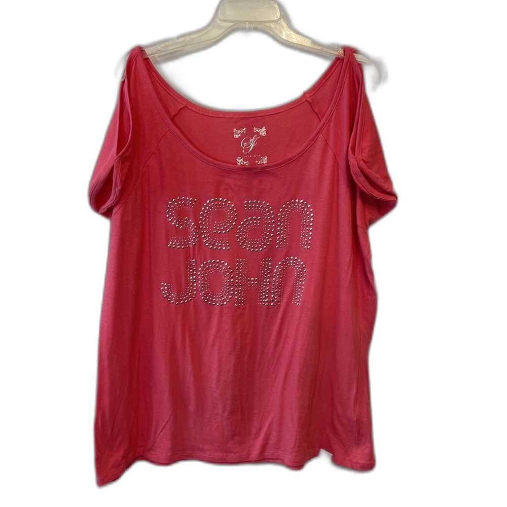 Sean John Cold Shoulder Pink top